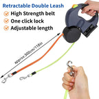 Dual Retractable Dog Leash for 2 Dogs | 2026 Enhanced Edition