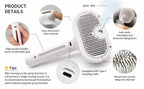 3-in-1 Electric Steam Brush for Cats and Dogs | Removes Loose Hair, Reduces Dander and Static