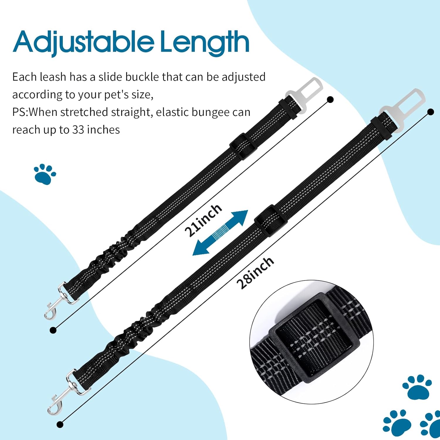 Dog Car Seat Belt Safety Leash For All Breeds & Vehicles