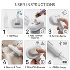 3-in-1 Electric Steam Brush for Cats and Dogs | Removes Loose Hair, Reduces Dander and Static