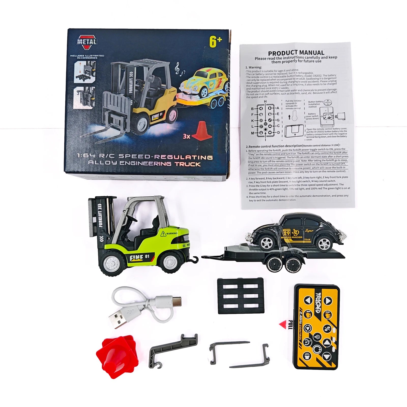 1/64 RC Forklift 2 Mode Mini Remote Control Forklift Truck