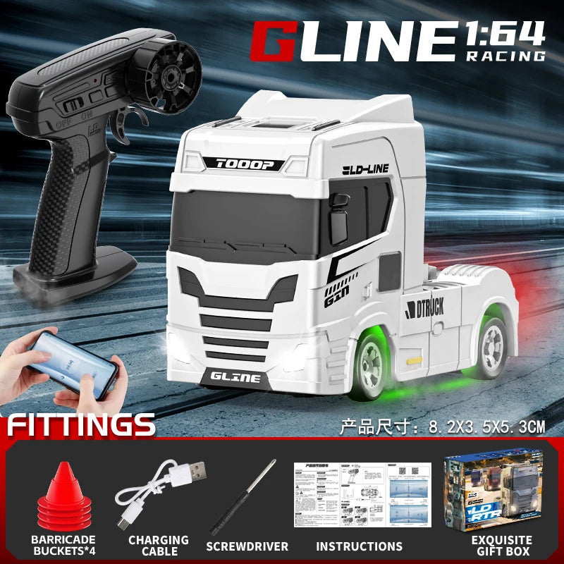 Mini 1/64 RC Drift Truck 2.4G 4WD High-Speed 15KM/H Racing Car