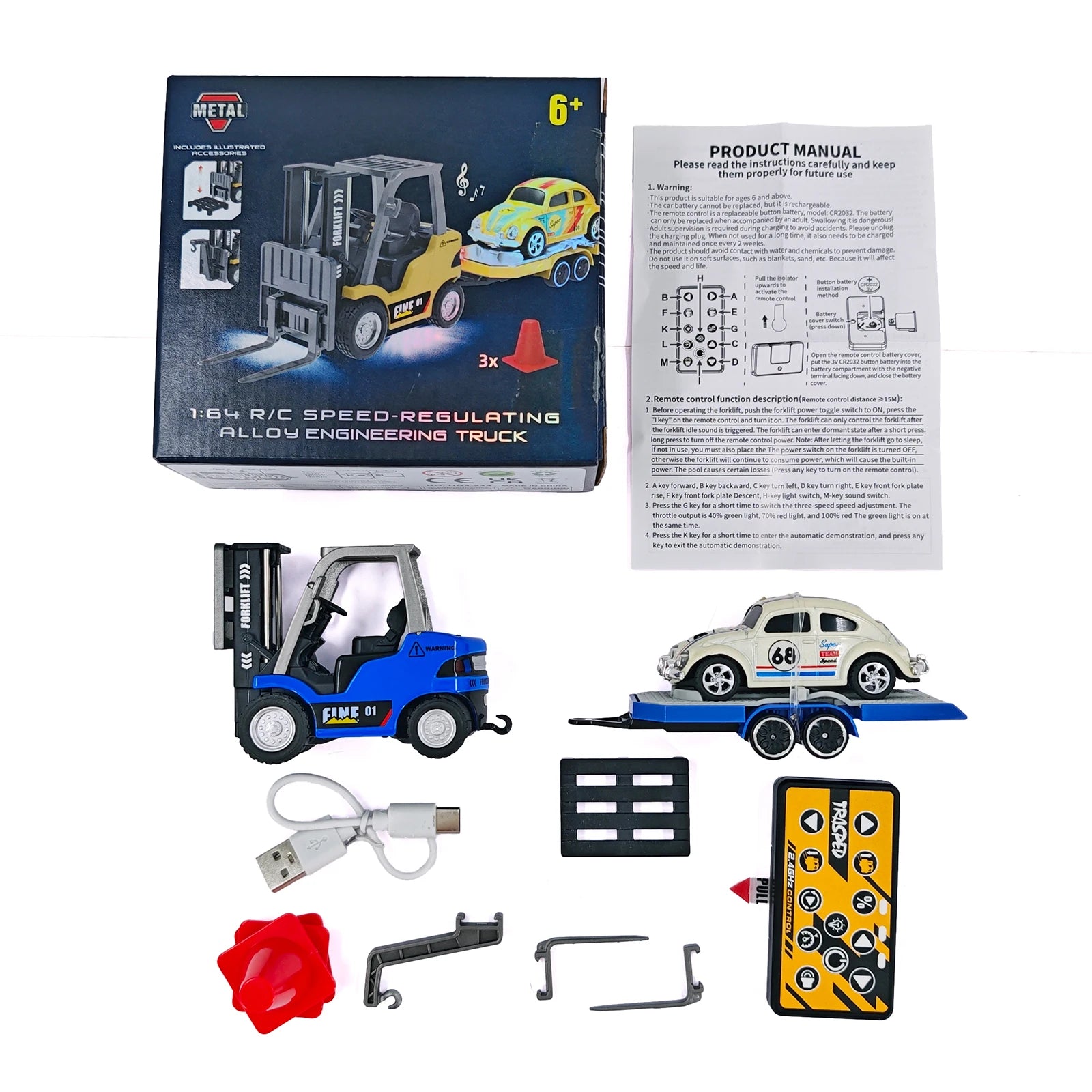 1/64 RC Forklift 2 Mode Mini Remote Control Forklift Truck