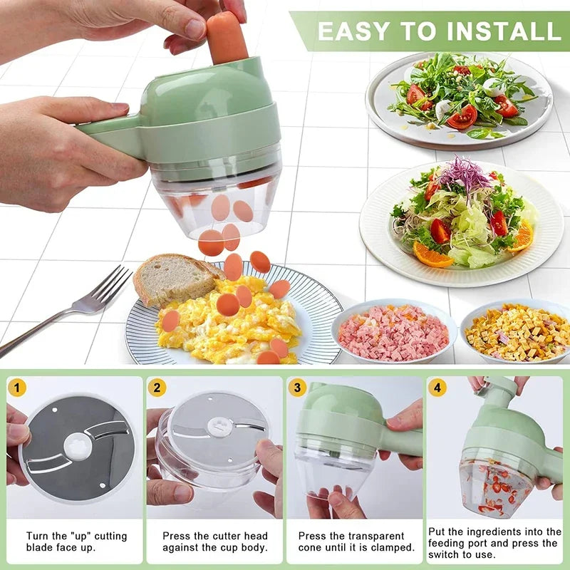Electric Vegetable Cutter Set Handheld