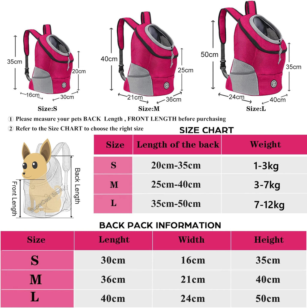 New Dog Pet Backpack Carrier Travel Bag