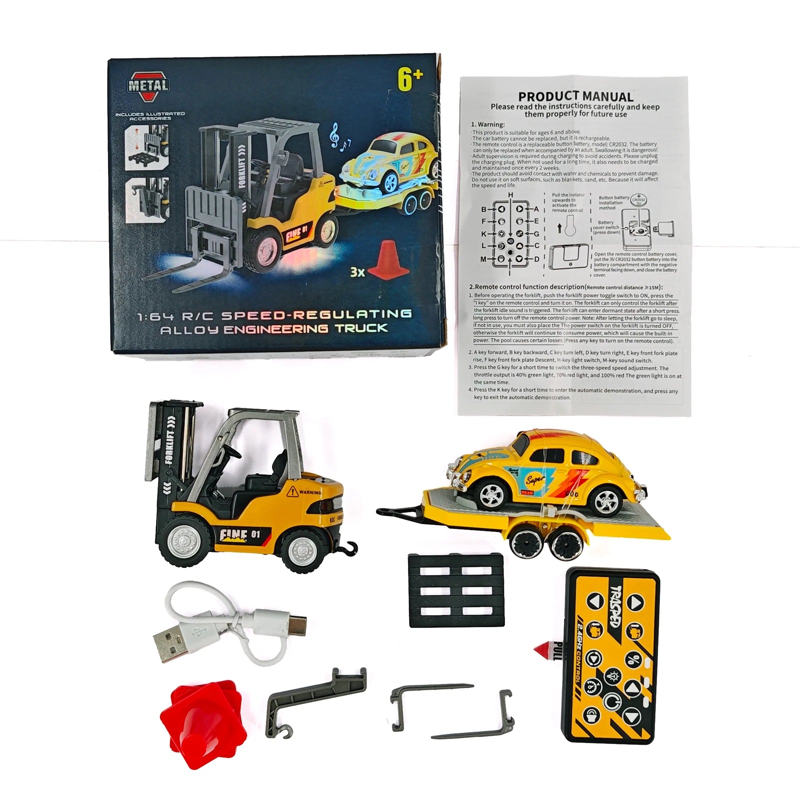 1/64 RC Forklift 2 Mode Mini Remote Control Forklift Truck