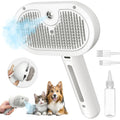3-in-1 Electric Steam Brush for Cats and Dogs | Removes Loose Hair, Reduces Dander and Static