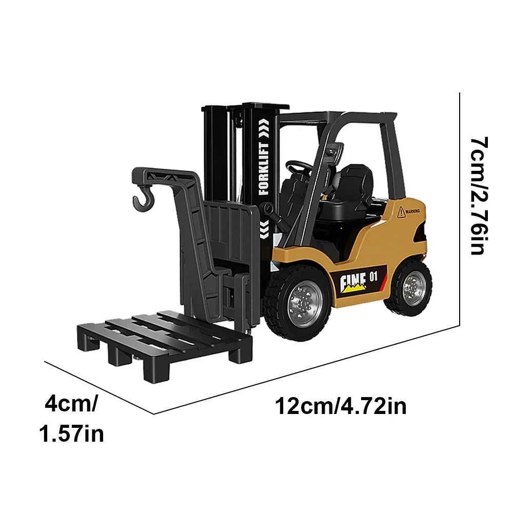 1/64 2.4G RC Trucks Mini Alloy Forklift Light