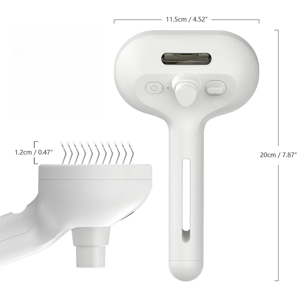 3-in-1 Electric Steam Brush for Cats and Dogs | Removes Loose Hair, Reduces Dander and Static