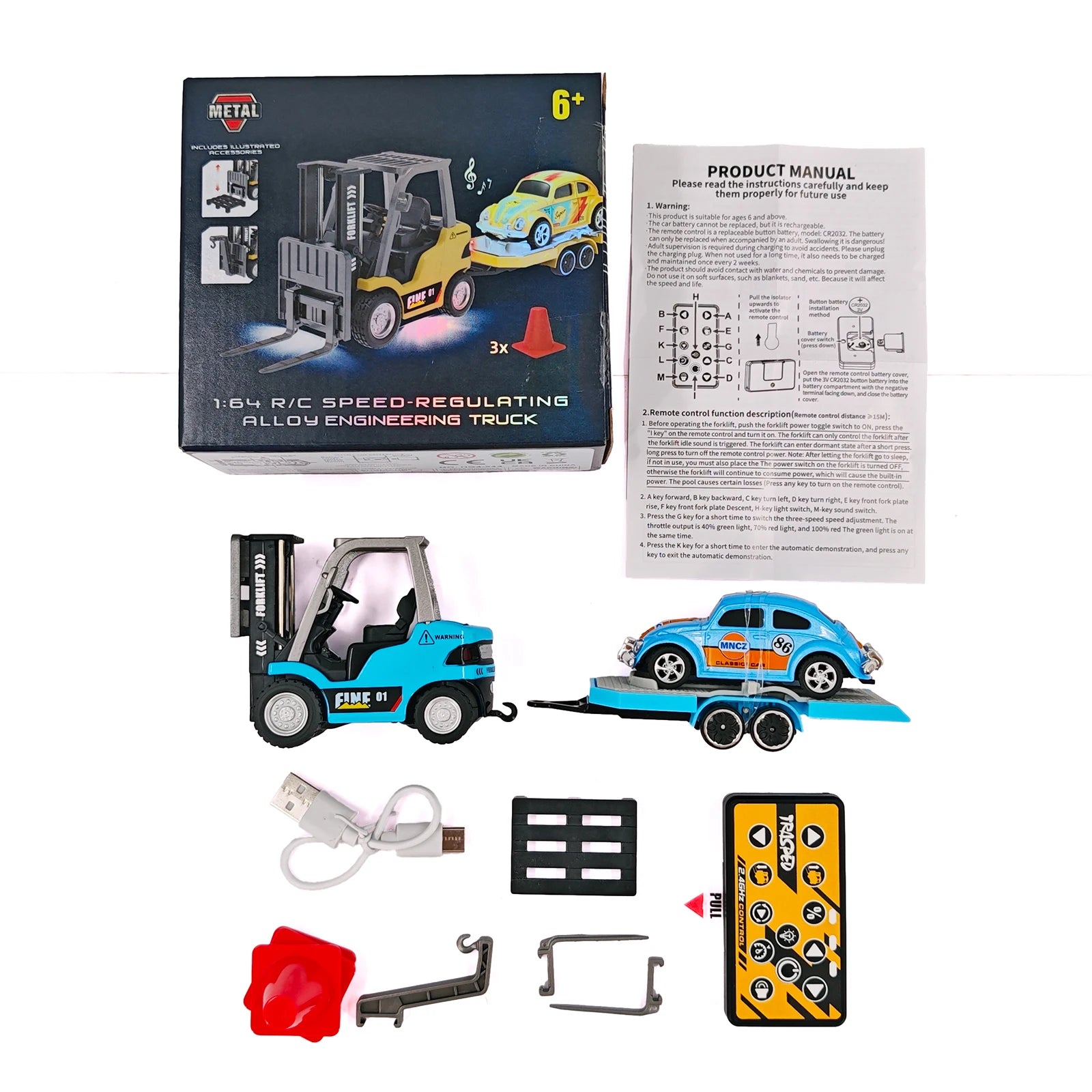 1/64 RC Forklift 2 Mode Mini Remote Control Forklift Truck