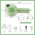 Electric Vegetable Cutter 4 IN 1 Food Peel Slicer Handheld Wireless Garlic