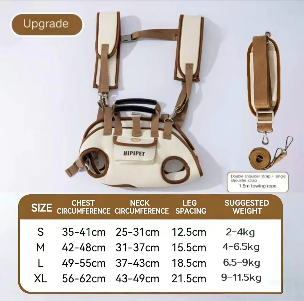 Dog backpack dual-shoulder handheld