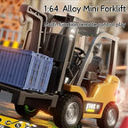 1/64 2.4G RC Trucks Mini Alloy Forklift Light