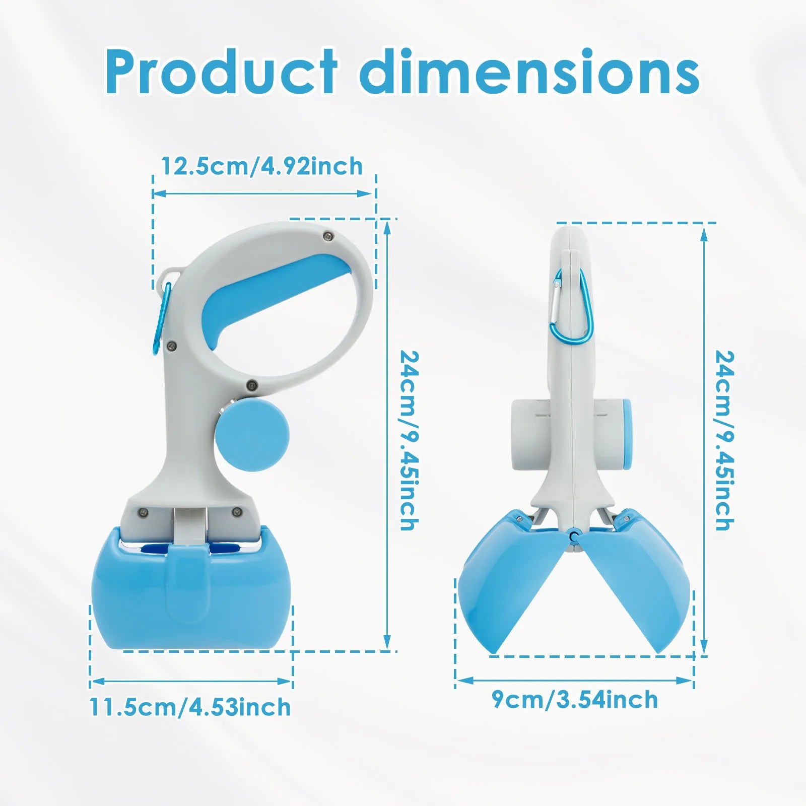 Portable Dog Pooper Scooper Pet Poop Scoop Clamp Pick Up