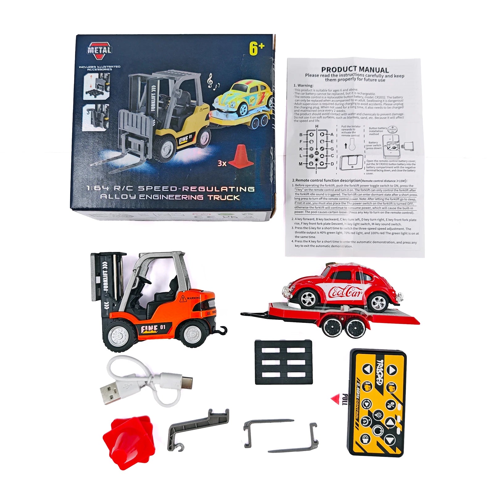 1/64 RC Forklift 2 Mode Mini Remote Control Forklift Truck
