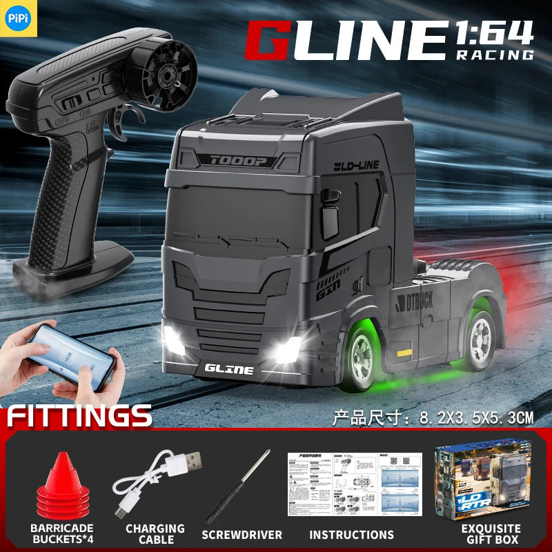 Mini 1/64 RC Drift Truck 2.4G 4WD High-Speed 15KM/H Racing Car
