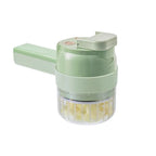 Electric Vegetable Cutter 4 IN 1 Food Peel Slicer Handheld Wireless Garlic