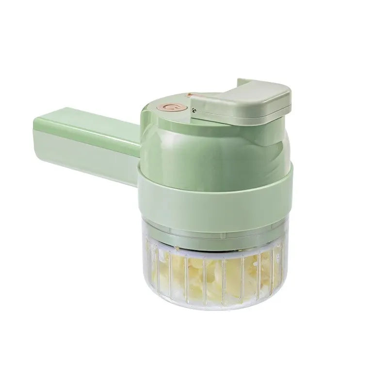 Electric Vegetable Cutter 4 IN 1 Food Peel Slicer Handheld Wireless Garlic